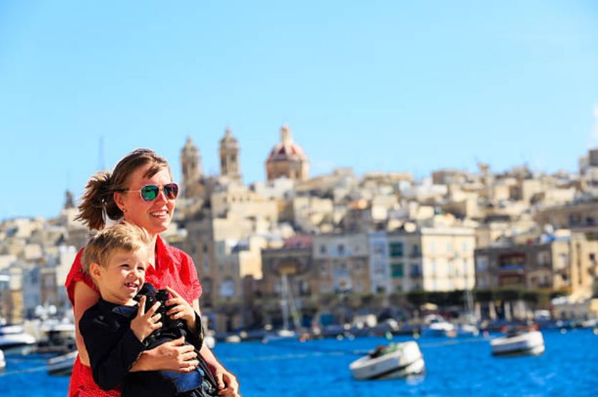 Mother and son in Malta